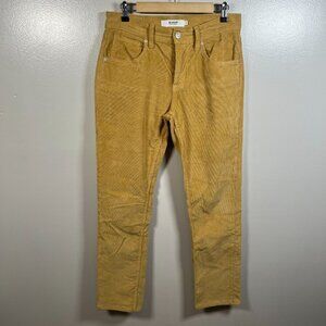 Hudson Blake Slim Straight Corduroy Pants Size 30x32 Yellow Fall Mid Rise